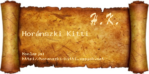 Horánszki Kitti névjegykártya